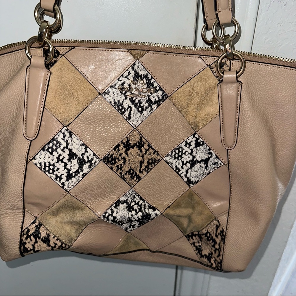 Coach Kelsey Multicolor Leather Patchwork Snakesk… - image 3